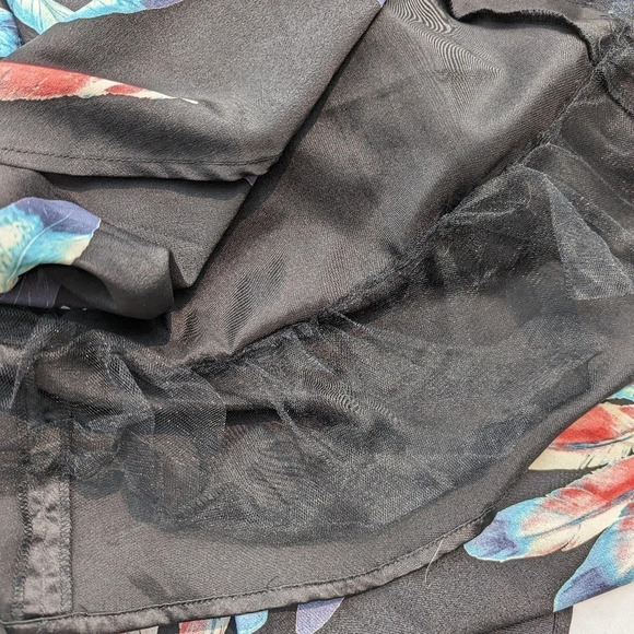 Alice Moon Anthropologie Black Feather Print Cut Out Dress - Fit & Flair Woman L - Picture 6 of 6